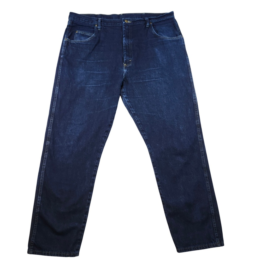 Wrangler Rugged Wear Jeans Mens 42x32 Blue Dark Wash Good Straight Leg‎ 35001RN